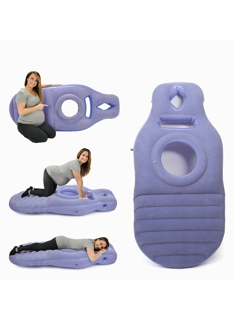 Y&D （Lavender）175*85 cm Pvc Inflatable Maternity Cushion Plopping Mattress Concave And Convex Comfortable Maternity O-Shaped Sleeping Pillow Inflatable Sleeping Mat - Image 5